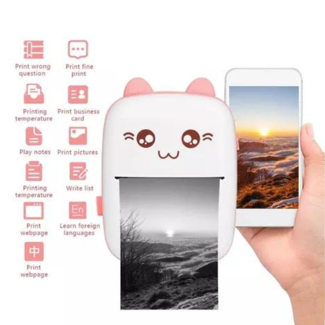 Mini Impresora Térmica Portátil gatito