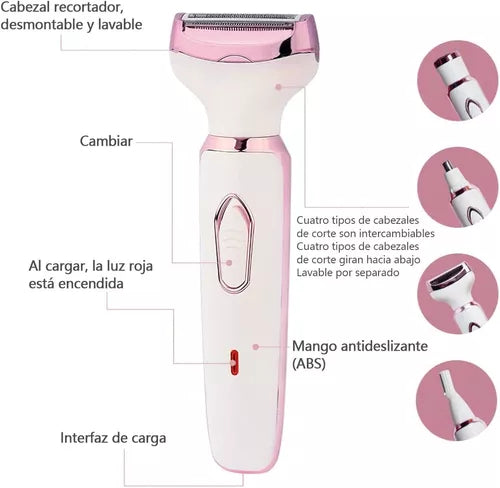 Depiladora Maquina Recargable 4 En 1