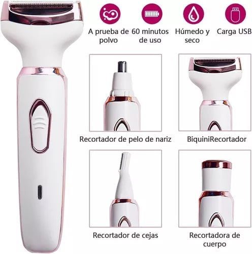 Depiladora Maquina Recargable 4 En 1